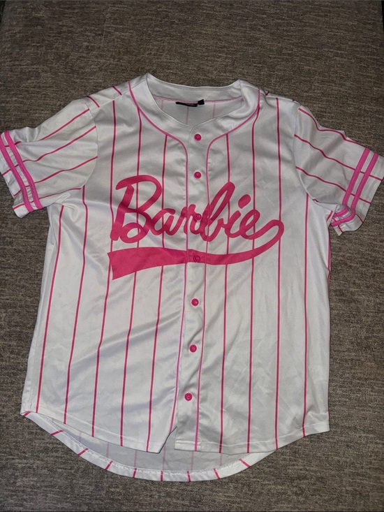 Mattel Tops - Barbie Core Barbie Jersey Hot Pink Pinstripe